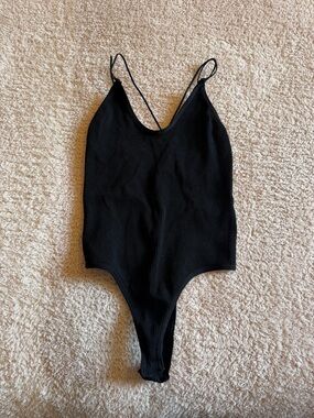 BDG Black Ribbed Strappy Bodysuit